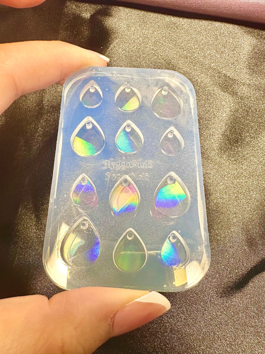 Mini Holographic Teardrop Bracelet Necklace Charm Mold