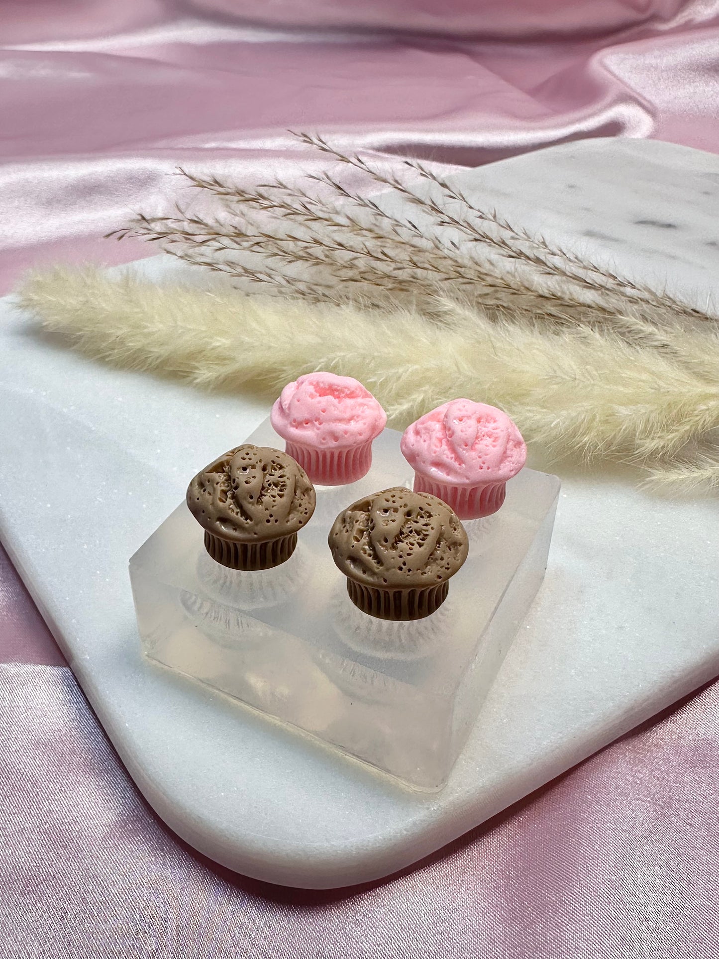 Clear Silicone Mold for Polymer Clay Resin medium Baked Muffin Earring Mold