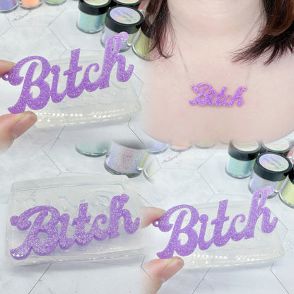 6.5cm Bitch Slogan Necklace Mold