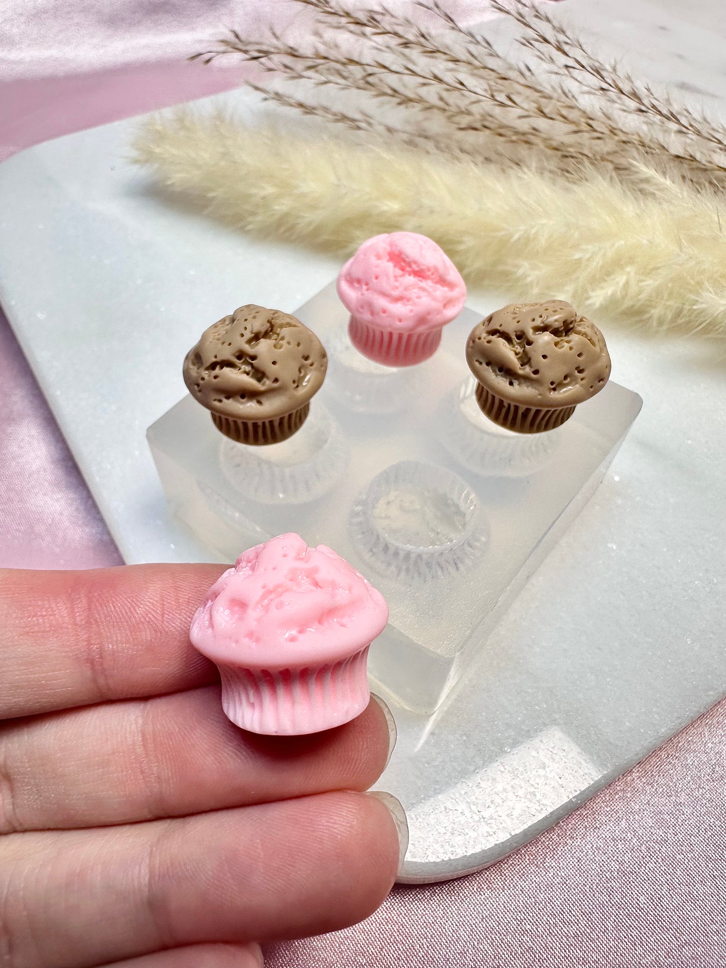 Clear Silicone Mold for Polymer Clay Resin medium Baked Muffin Earring Mold