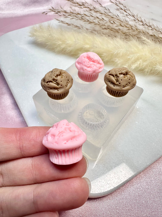 Clear Silicone Mold for Polymer Clay Resin medium Baked Muffin Earring Mold