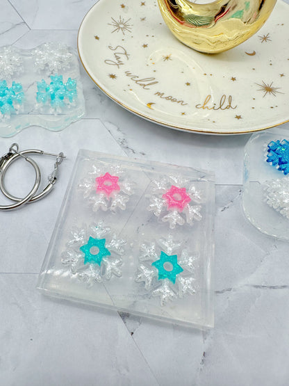 Textured 3D Snowflake Hoop Charm Mold Winter Special Christmas