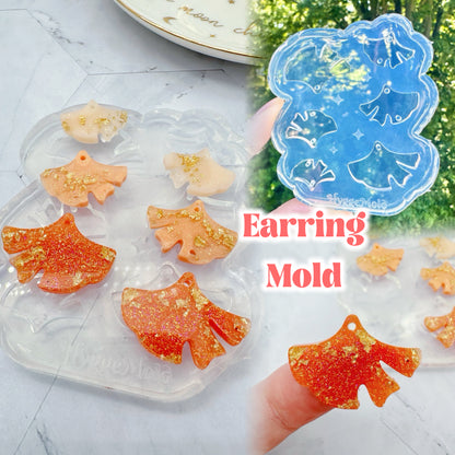 3-level Ginkgo Leaf Dangle Earring Mold