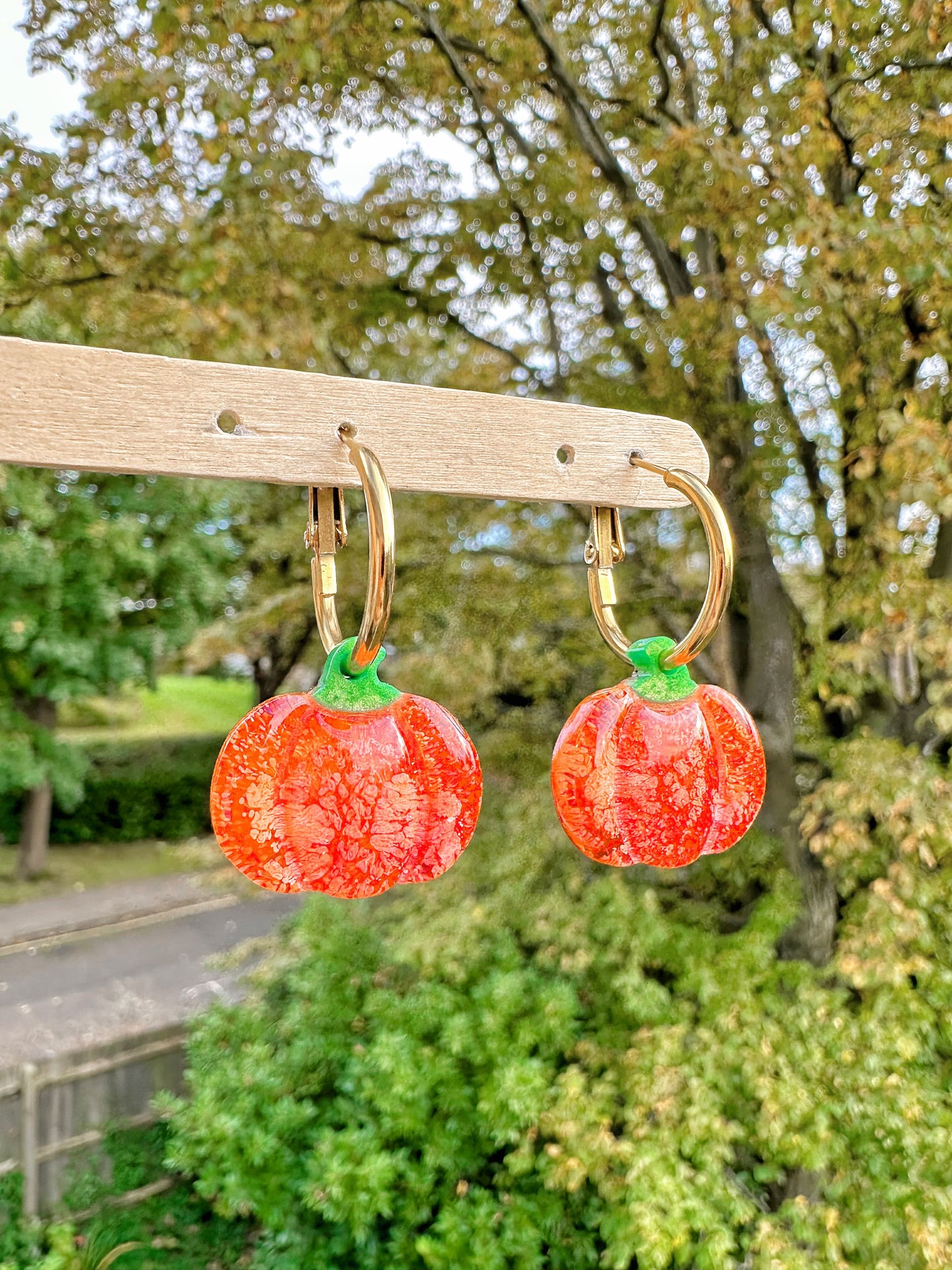 Small Predomed Pumpkin Dangly Charm Earring Mold for Hoops and Hooks