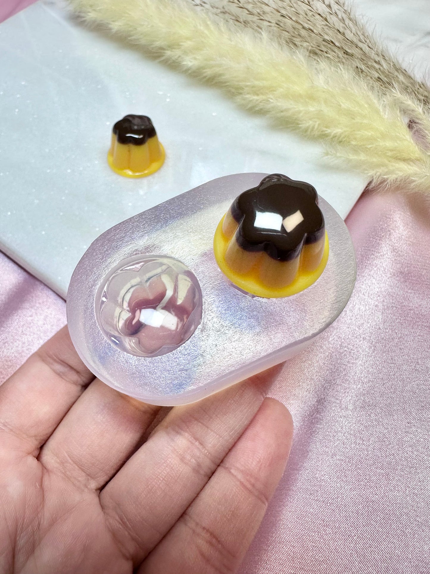 3D Glossy Pudding Dessert Silicone Mold for resin Mold for Polymer clay Earring Mold