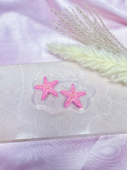 Domed Etched Starfish Dangle Earring Mold for Hoop Charms