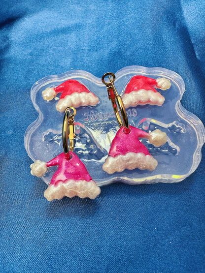 Small Predomed Christmas Santa Hat Dangle Earring Mold