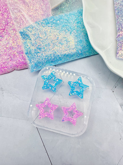 1.6cm Open Star Stud Earring Silicone Mold for Resin Earrings Celestial