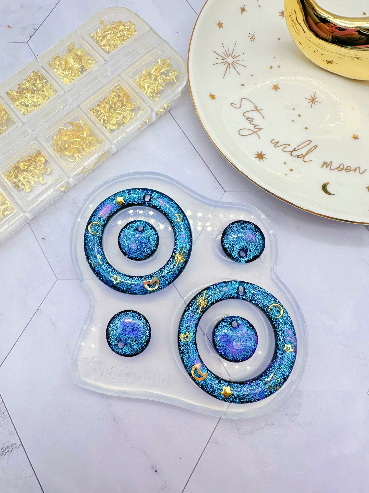 Nested Circle Dangle Earring Mold Statement Earring Silicone Mold