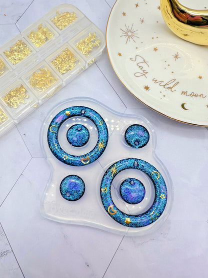 Nested Circle Dangle Earring Mold Statement Earring Silicone Mold