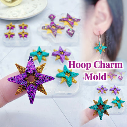 Layered Polaris Star Hoop Charm Earring Mold