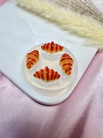 Clear Silicone Mold for Polymer Clay Resin Croissant Bread Earring Mold