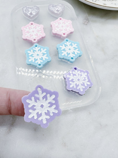 Triple Snowflake Dangle Earring Mold Winter Wonderland