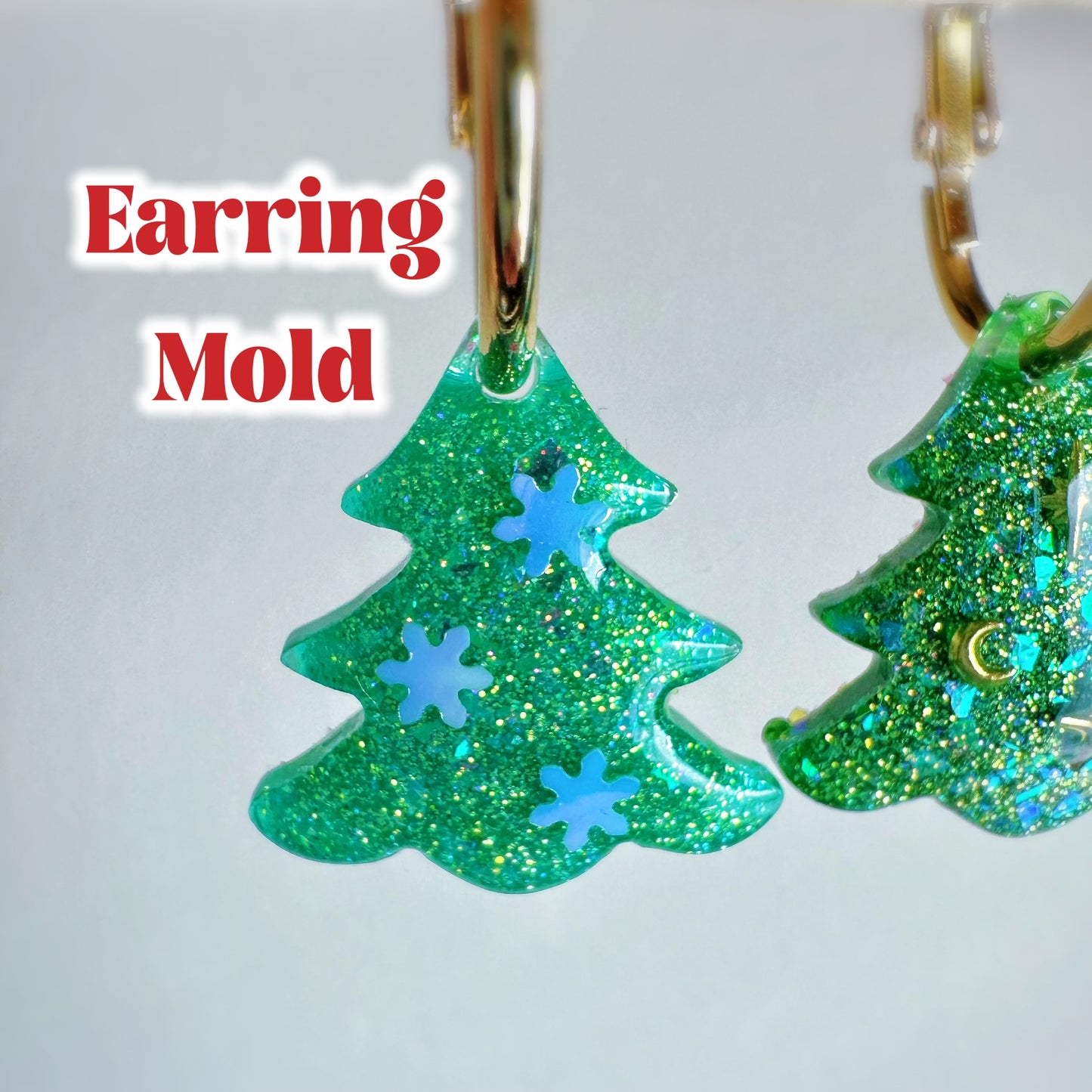 Small Predomed Christmas Tree Dangly Charm Earring Mold