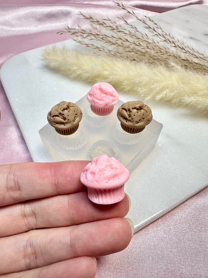 Clear Silicone Mold for Polymer Clay Resin medium Baked Muffin Earring Mold