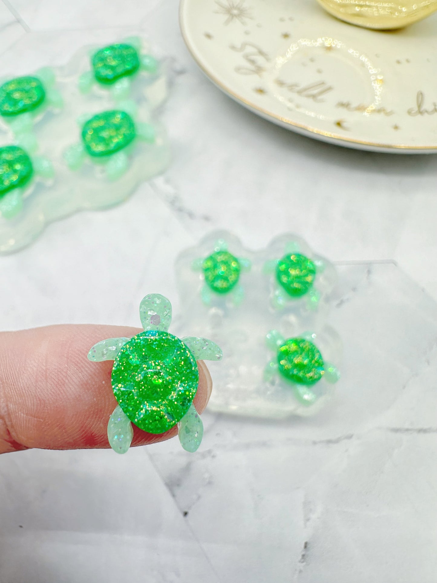 Mini 3D Sea Turtle Shell Stud Earring Mold