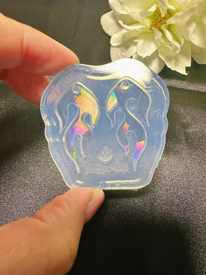 Holographic Flame Dangle Earring Mold for Hoop Charms