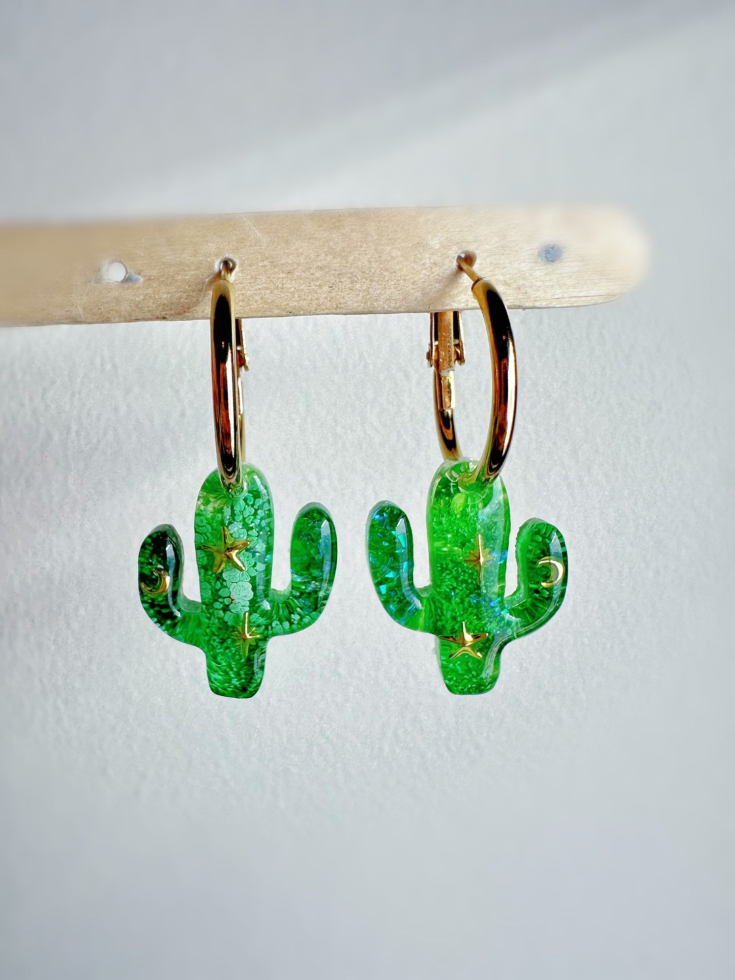 Predomed Cactus Dangle Charm Earring Mold for Hoops and Hooks