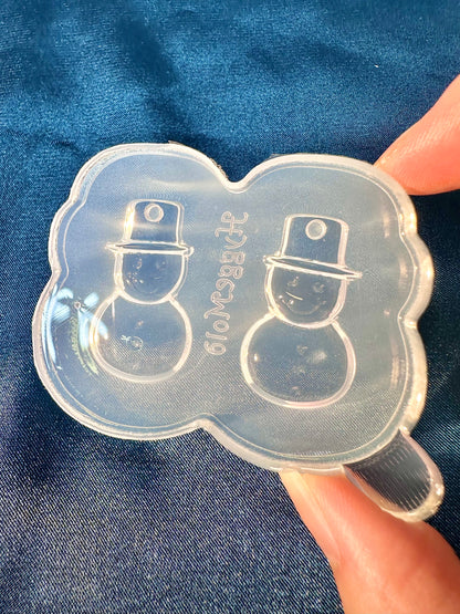 Small Predomed Snowman Dangle Earring Mold