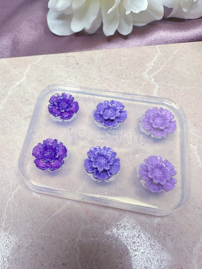 Tiny 1.2 cm 3D Flower Camellia Rose Stud Mold Resin Clay Mold