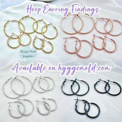 8 Pcs Stella 316L Surgical Steel Hoop Earring Findings