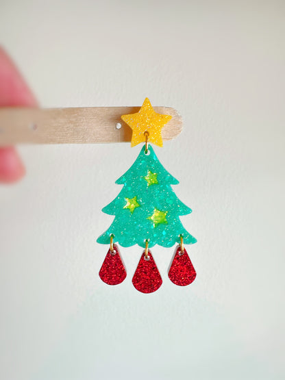 Starry Christmas Tree Teardrops Dangle Earring Mold