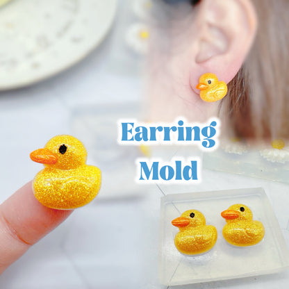 Mini Rubber Duck Silicone Mold for Resin Stud Earring Mold