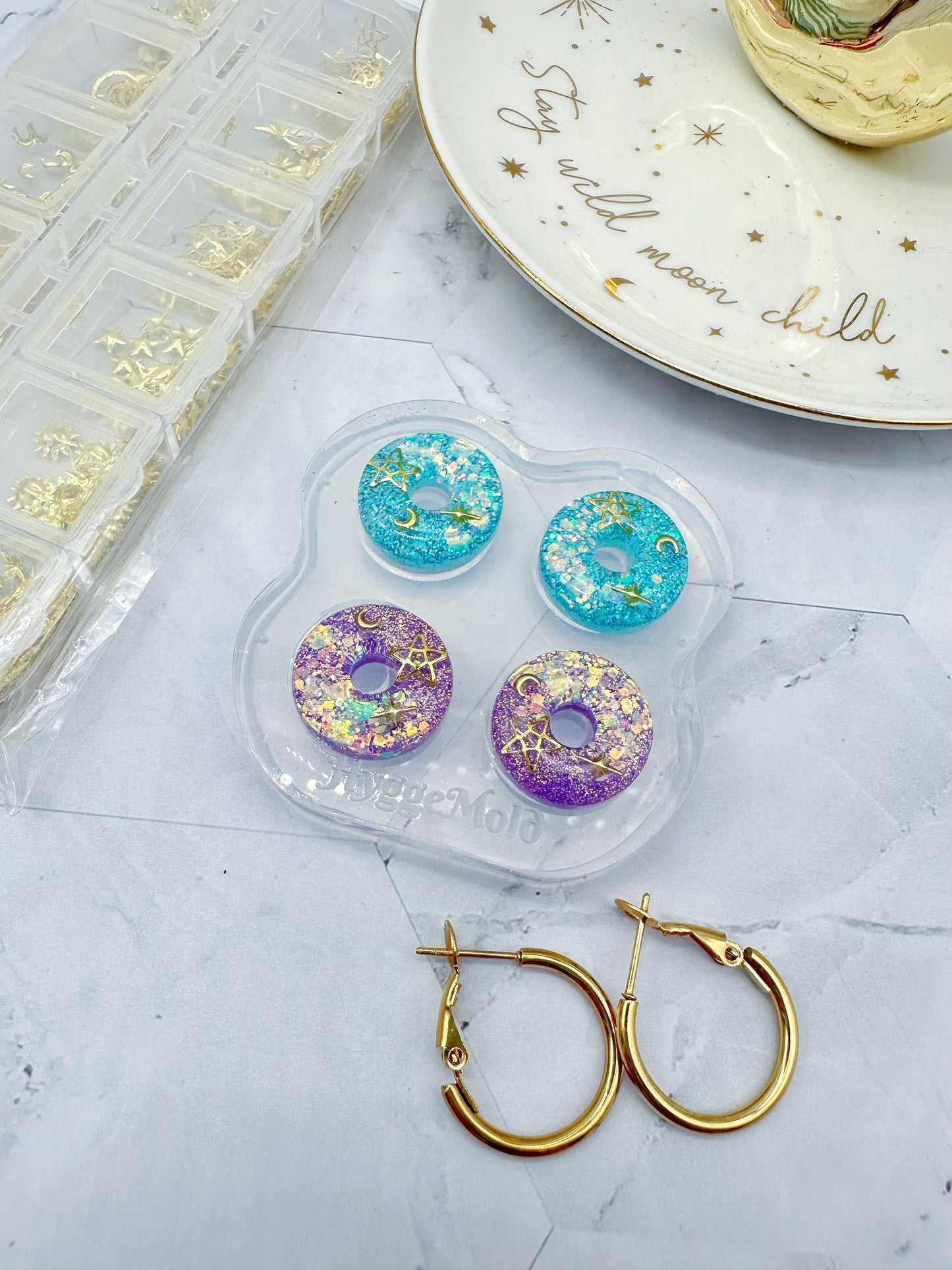 1.8 cm Predomed Donut Hoop Spinner Earring Mold