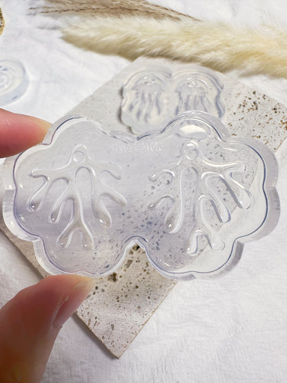 Predomed Etched Coral Dangle Earring Mold for Hoop Charms