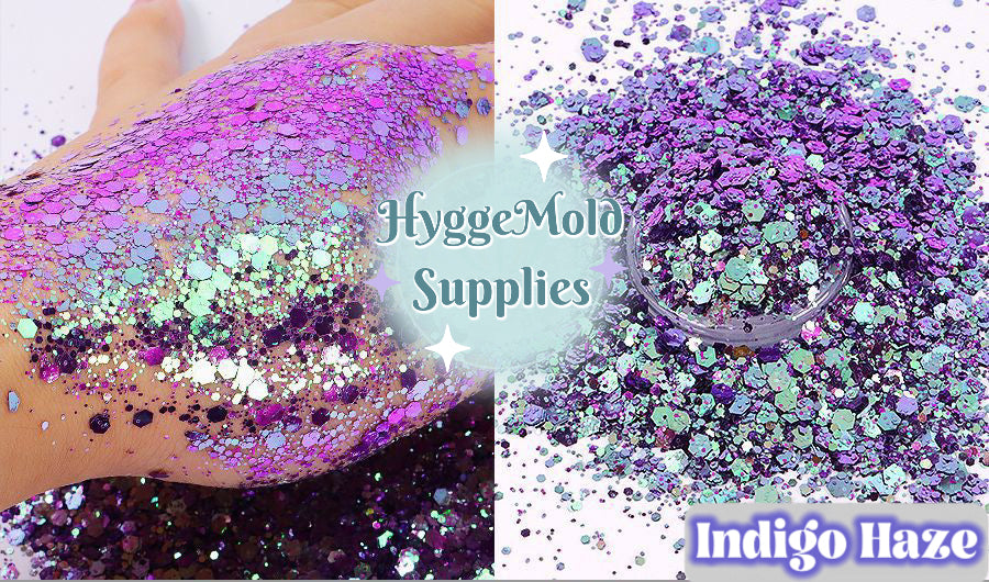 Blue and Purple chunky chameleon colour changing glitter mix