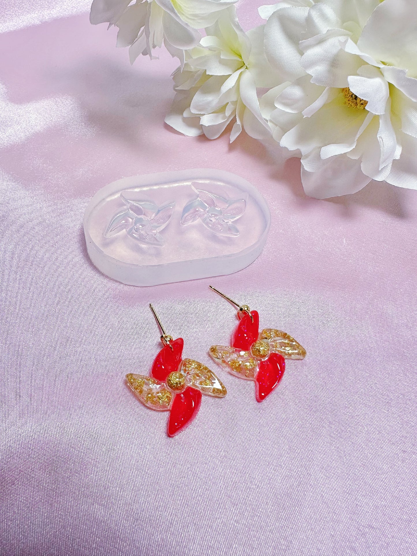 2 cm Small Pinwheel Dangle Earring Mold