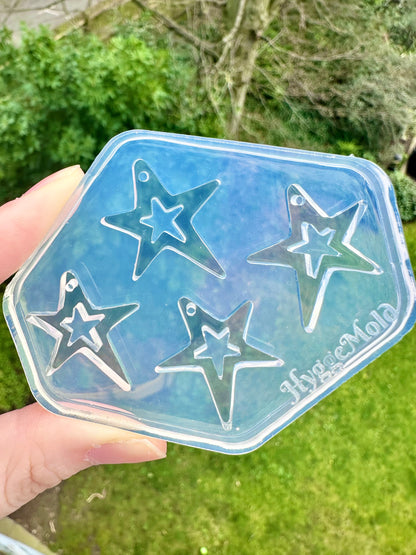 Large/Small Wonky Star Open Star Silicone Mold for Resin Earrings Celestial