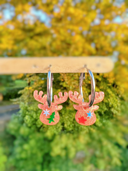 2.2cm Small Predomed Reindeer Dangly Charm Hoop Earring Mold