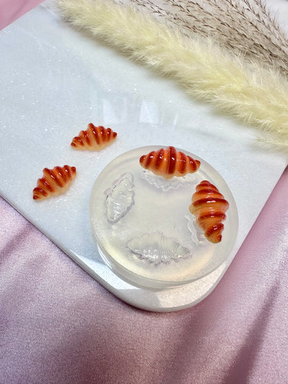 Clear Silicone Mold for Polymer Clay Resin Croissant Bread Earring Mold