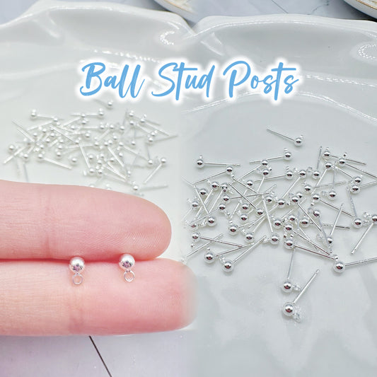 High Quality S925 Silver 6mm Ball Shape Earring Posts