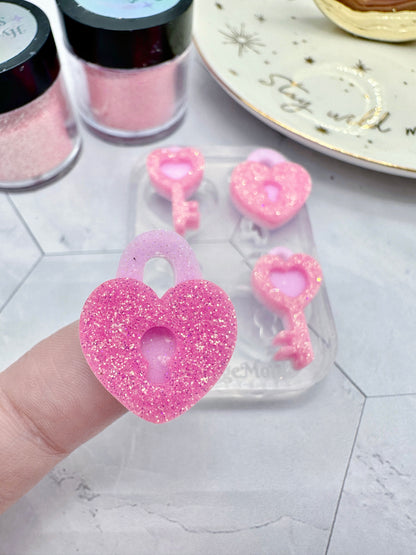 Small Love Lock and Key Earring Mold