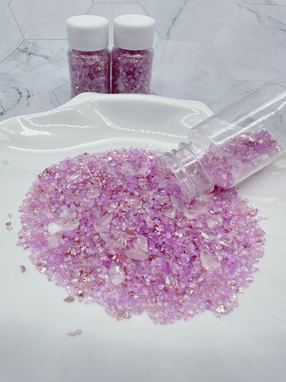 Lilac Blush Crushed Glass & Glass Bead Mix