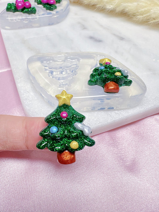 3D Christmas Tree Brooch Earring Mold