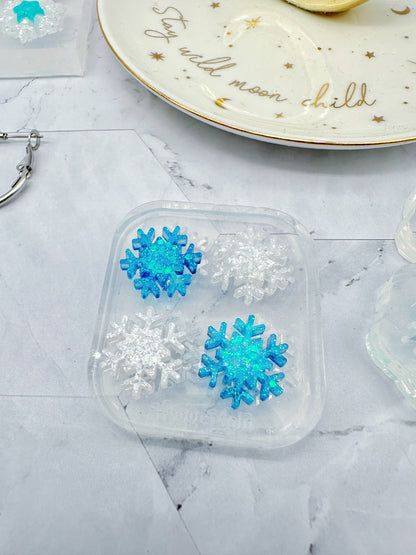 Mini Snowflake Stud Earring Mold Winter Christmas