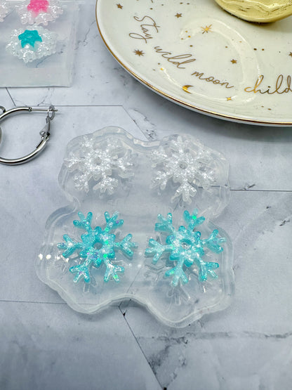 Snowflake Spinner Hoop Earring Mold Winter Christmas