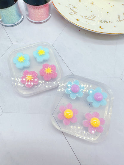 Mini Flower with domed centre Stud Earring Mold