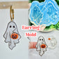 Ghost with Pumpkin Lantern Dangle Earring Mold