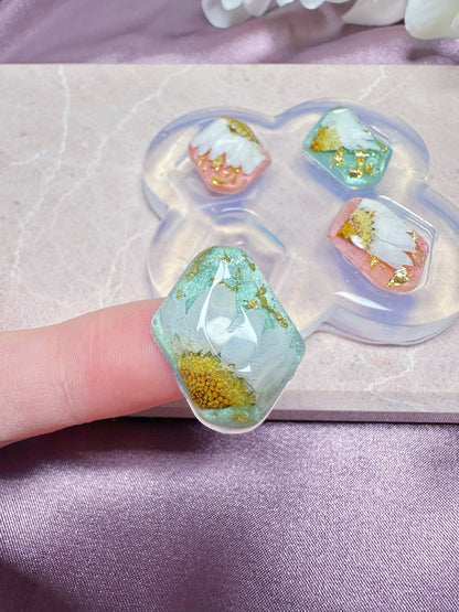 3D Irregular Diamond Ice Cube Earring Mold