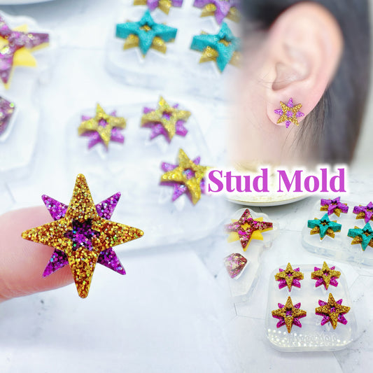 Layered Polaris Star Stud Earring Mold