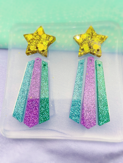 Celestial Shooting Star Resin Earring Mold Clear Silicone Mold for Resin