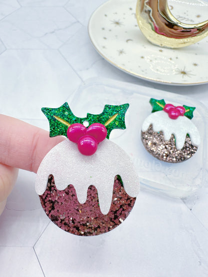 Christmas Pudding Resin Earring Mold Clear Silicone Mold for Resin