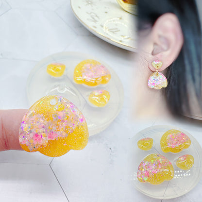 Chubby Bell Flower Tulip Dangle Earring Mold for Resin