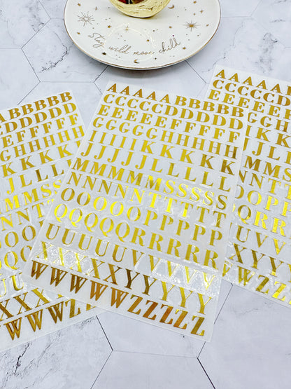 9mm Gold Alphabet Initial Vinyl Letters