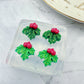 Mini 3D Christmas Holly Berry Stud Earring Mold