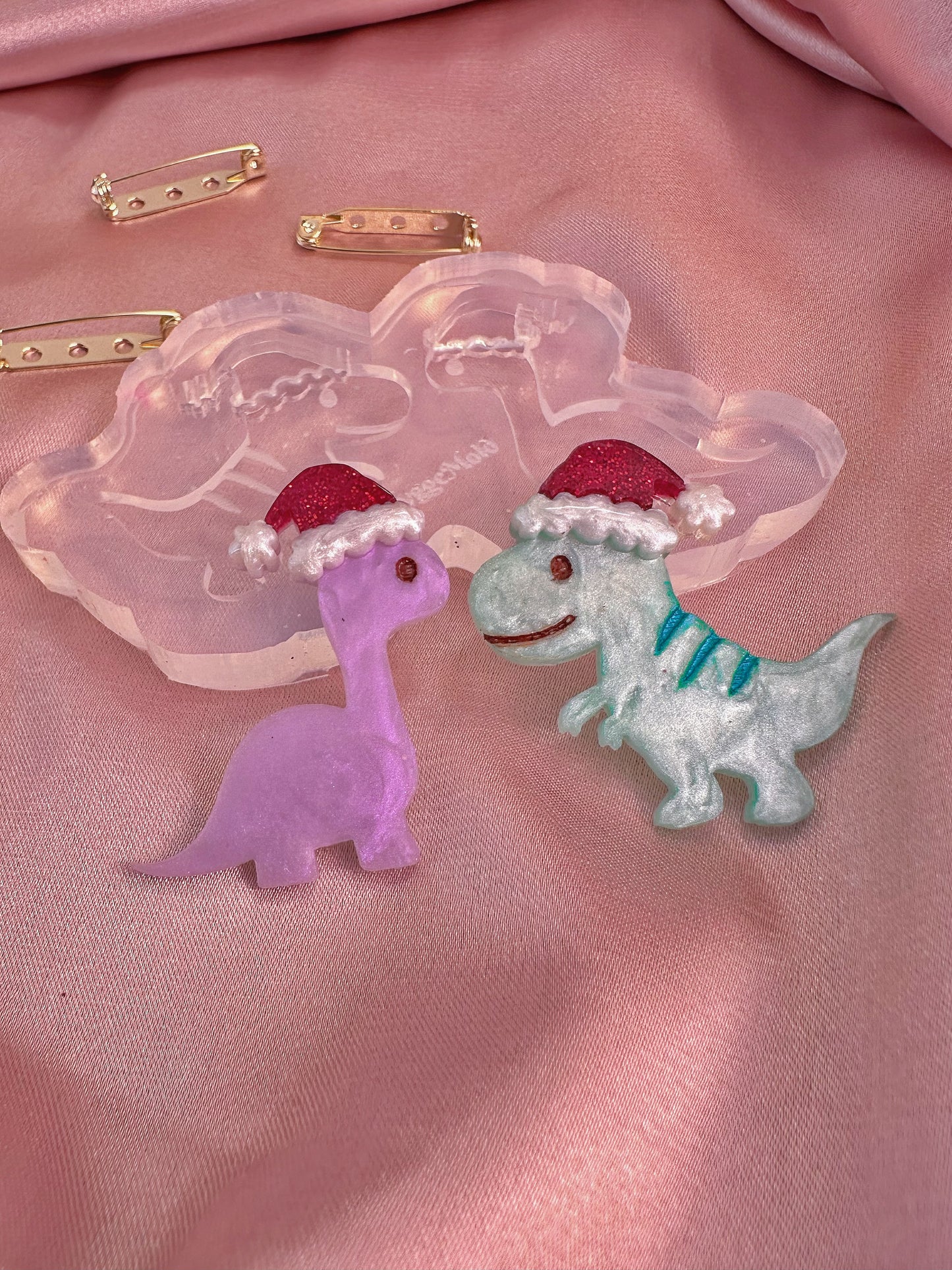 Christmas Dino Brooch Mold Set